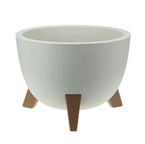 Кашпо ФЛОРИАН с внутренней вставкой на ножках D350мм (Кремовый)